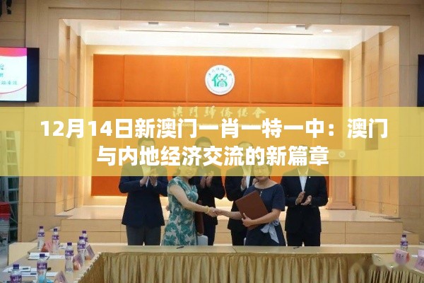 12月14日新澳门一肖一特一中：澳门与内地经济交流的新篇章